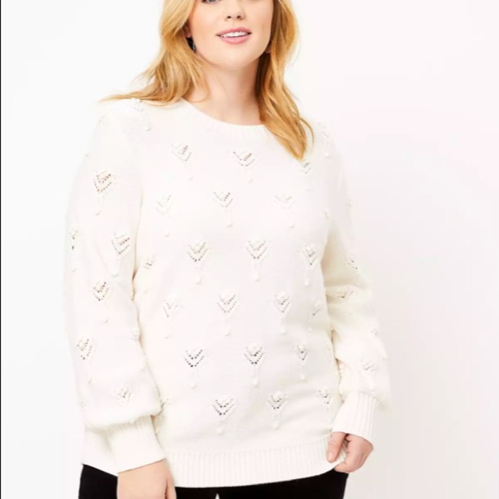 🆕 LOFT Plus Bobble Pointelle Sweater